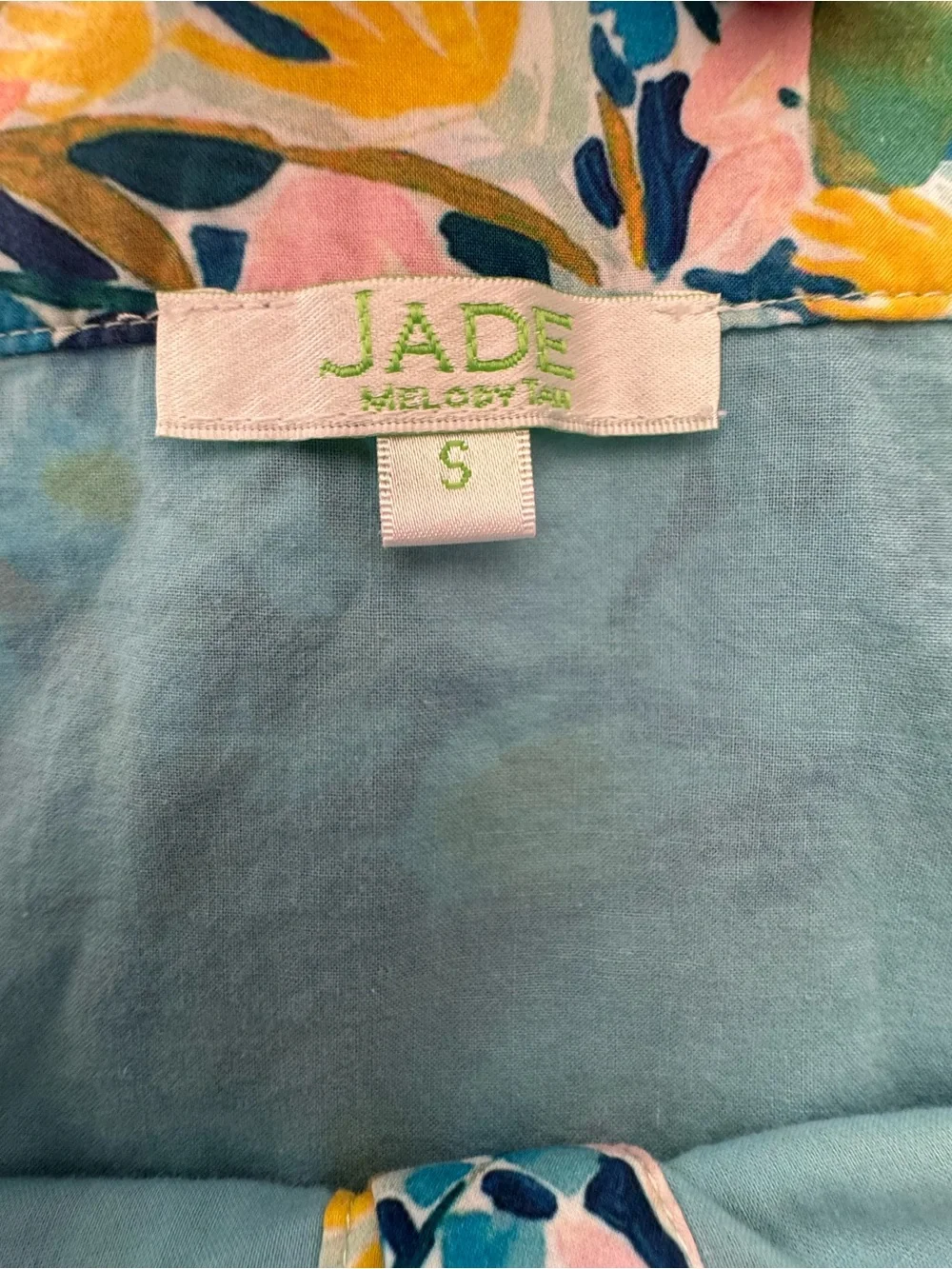 Jade by Melody Tam Multicolor Floral Dress — Blue, Pink & Yellow Size Small